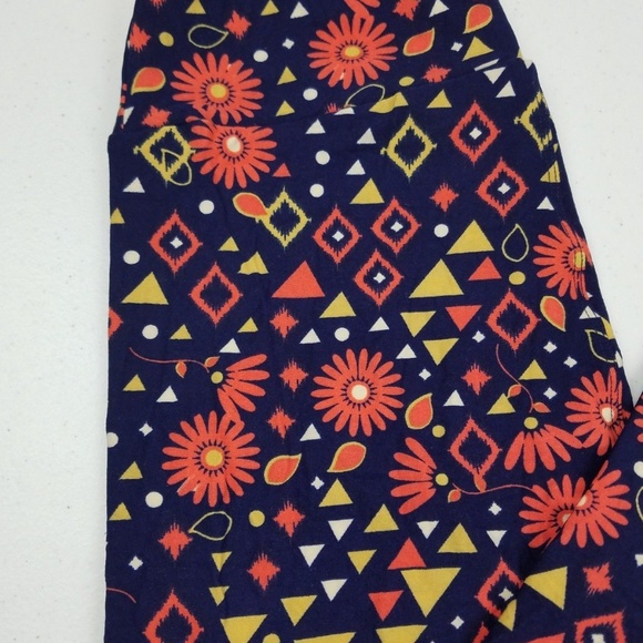 Lularoe OS Leggings Women One Size Blue Coral NWOT - Picture 2 of 5